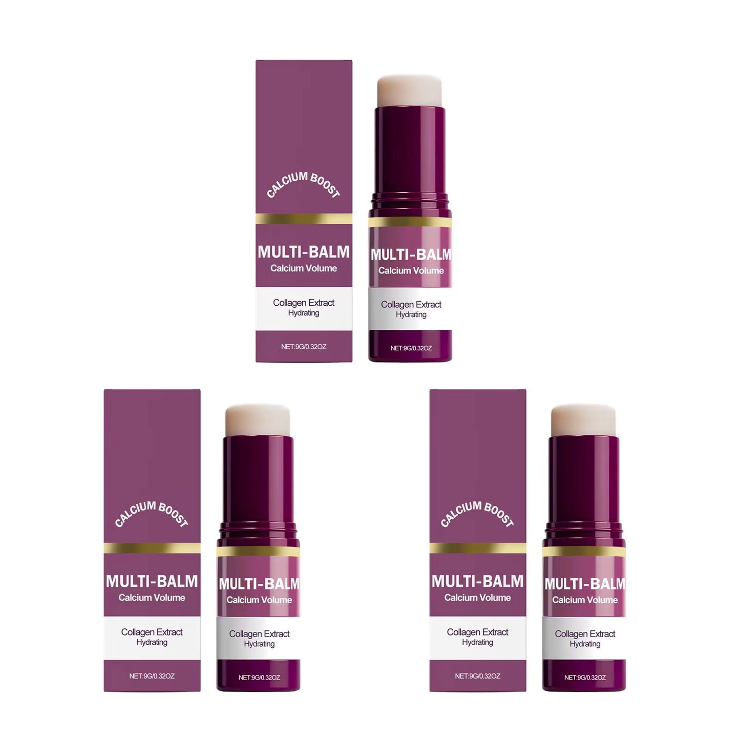 Multi Balm Calcium Volume Firming Skin Hydrating Nourishing Smoothing Collagen Moisturing Stick Suitable for Eyes Neck Face